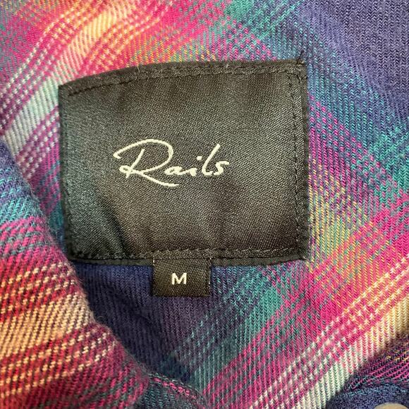 Rails Women's Plaid Rayon Jackson Button Up Shirt Size Medium - Picture 6 of 8